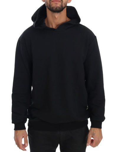 Daniele Alessandrini Schwarzer Gym Casual Baumwollpullover mit Kapuze