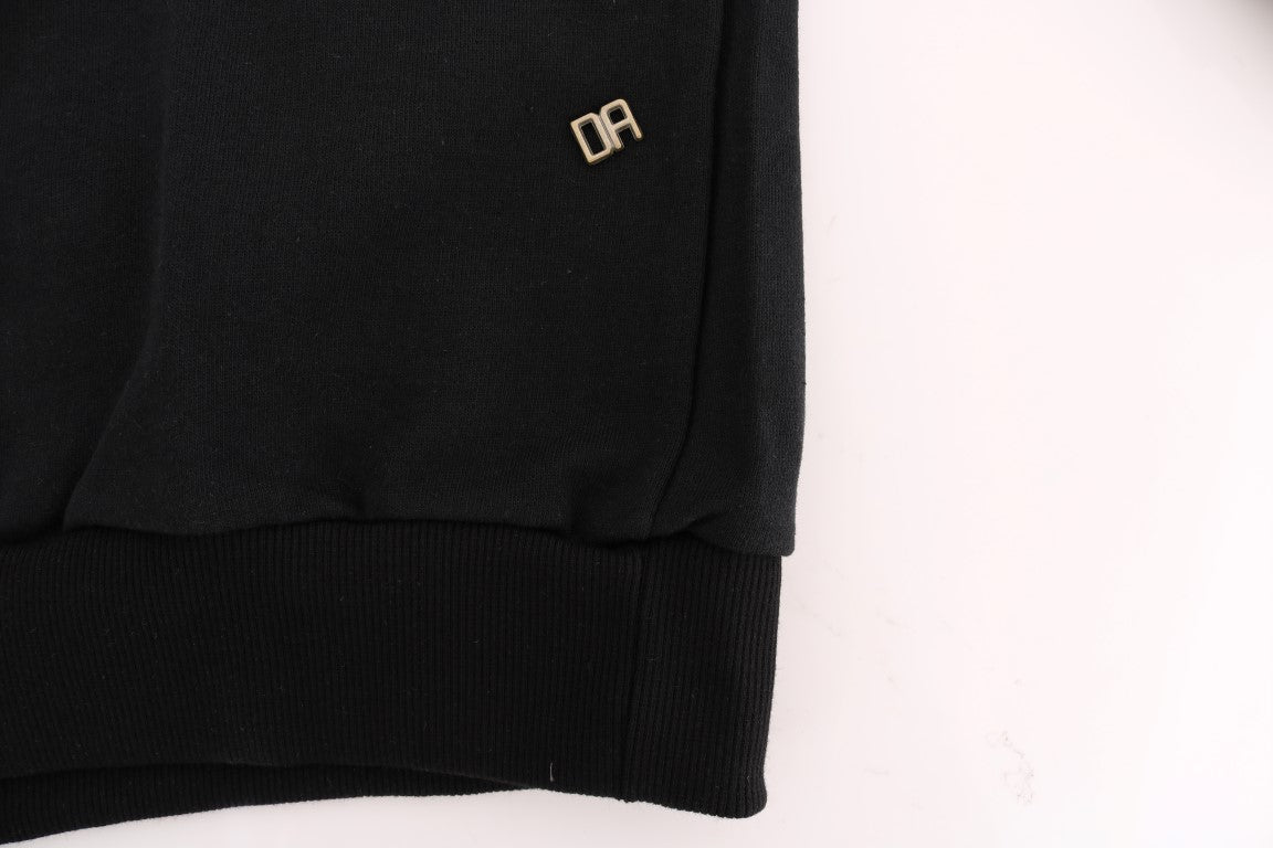 Daniele Alessandrini Schwarzer Gym Casual Baumwollpullover mit Kapuze