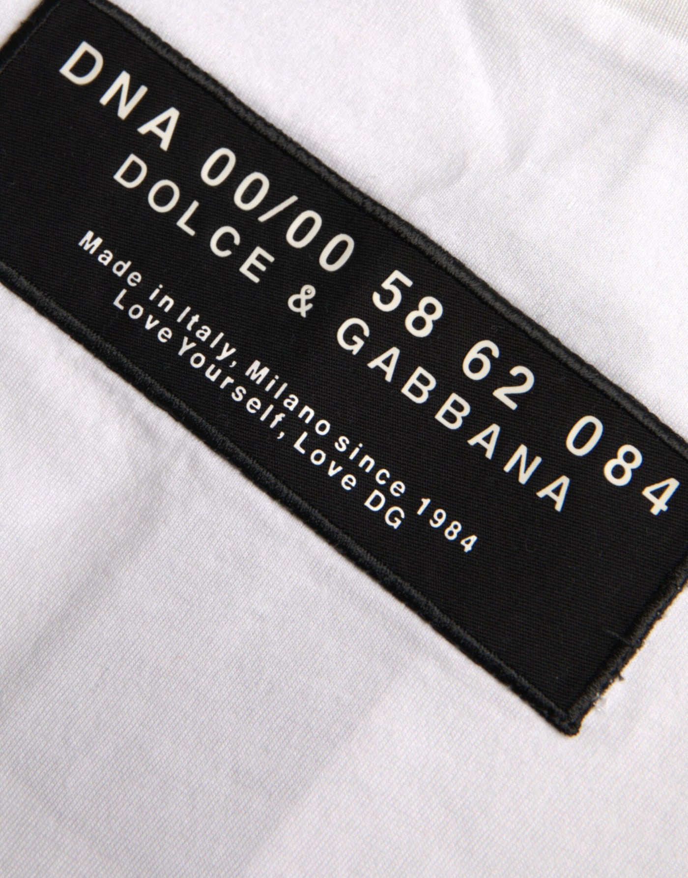 Dolce & Gabbana Weiß Baumwolle DG Applique Männer Casual T-Shirt
