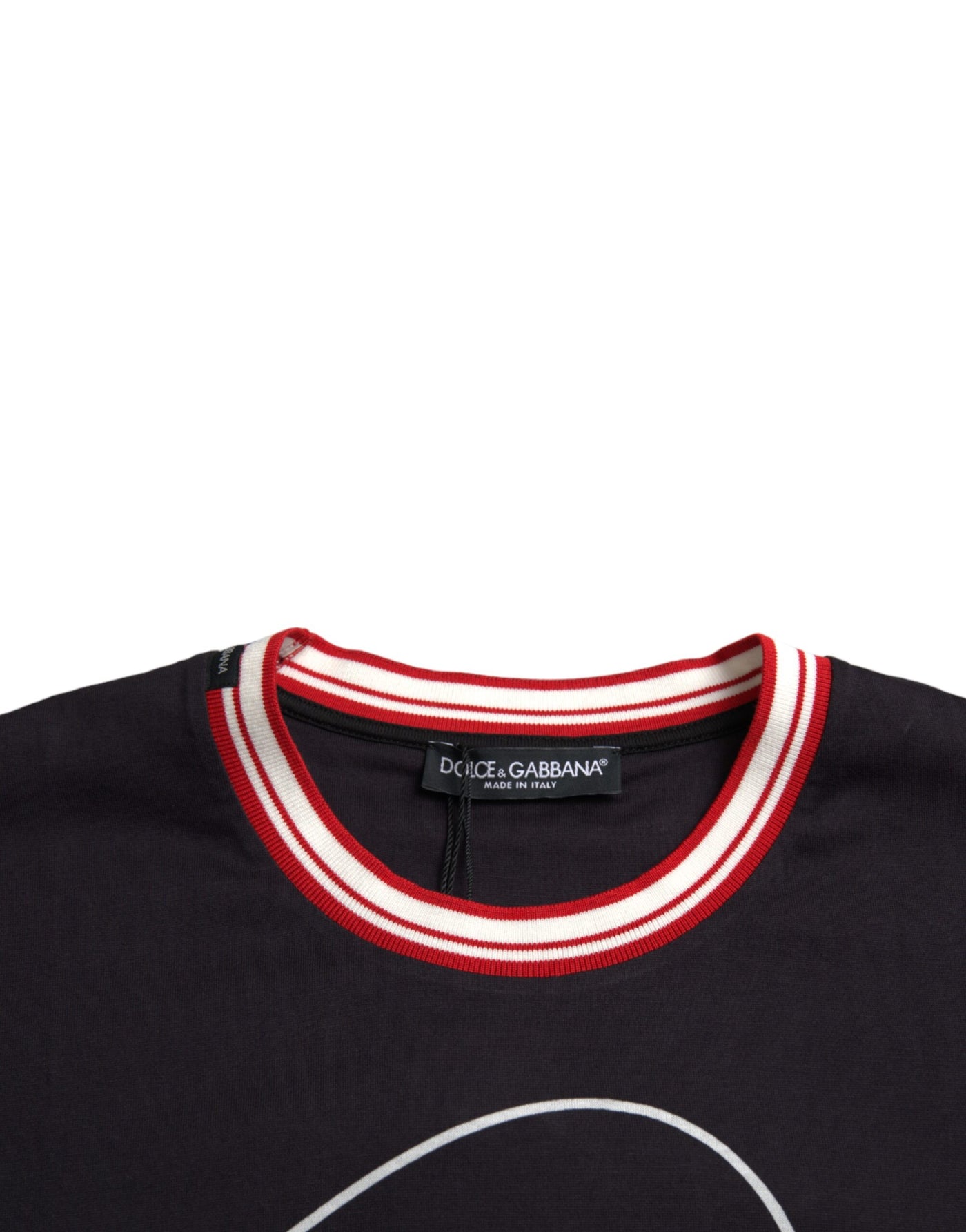 Dolce & Gabbana Schwarzes Baumwoll-T-Shirt 2019 Jahr des Schweins