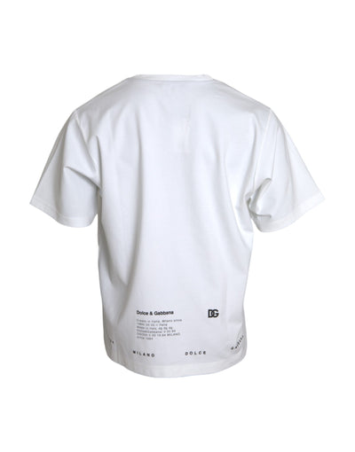 Dolce & Gabbana Weißes T-Shirt mit roten Lippen aus Baumwolle für Männer