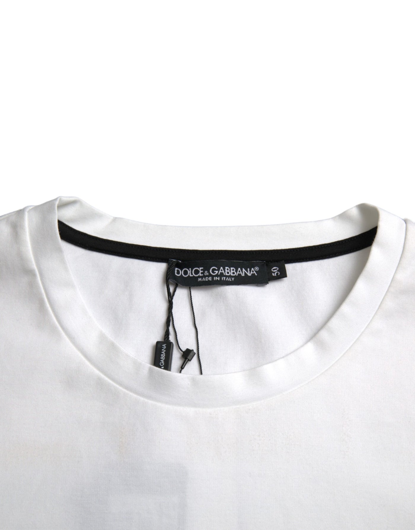 Dolce & Gabbana Weißes T-Shirt mit roten Lippen aus Baumwolle für Männer