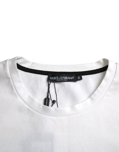 Dolce & Gabbana Weißes T-Shirt mit roten Lippen aus Baumwolle für Männer