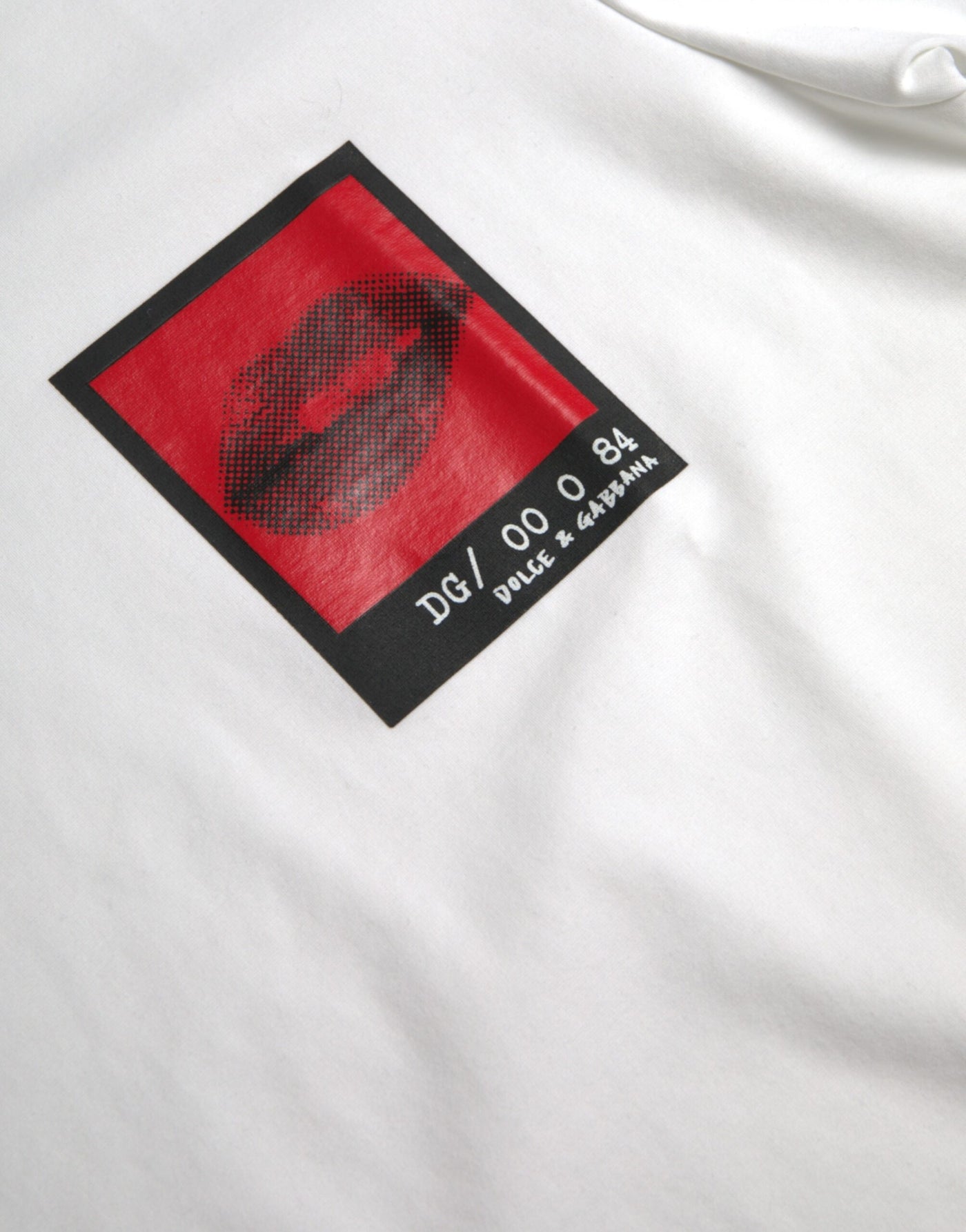 Dolce & Gabbana Weißes T-Shirt mit roten Lippen aus Baumwolle für Männer