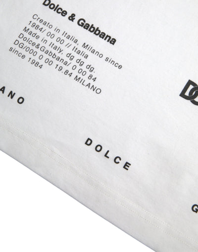 Dolce & Gabbana Weißes T-Shirt mit roten Lippen aus Baumwolle für Männer