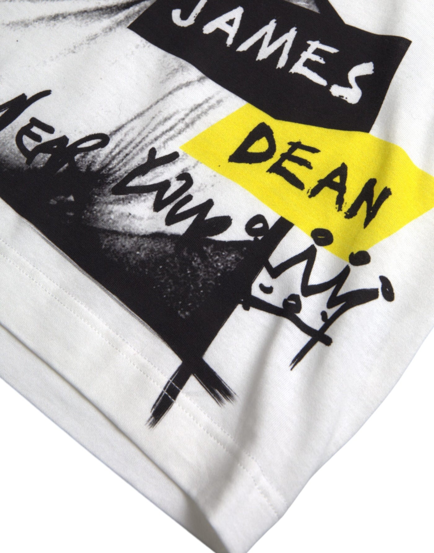 Dolce & Gabbana Weißes grafisches Baumwoll-T-Shirt mit kurzen Ärmeln für Männer