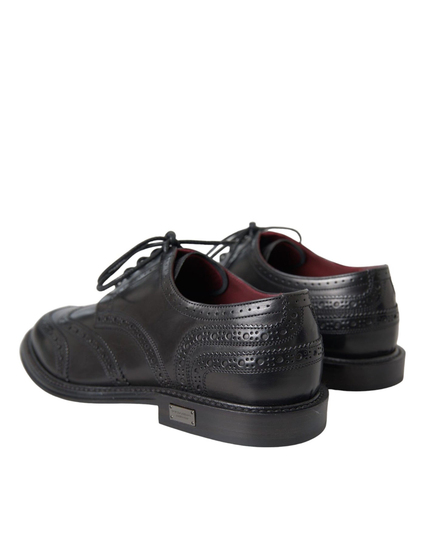 Dolce & Gabbana Schwarzes Leder Oxford Wingtip Formale Männer Schuhe