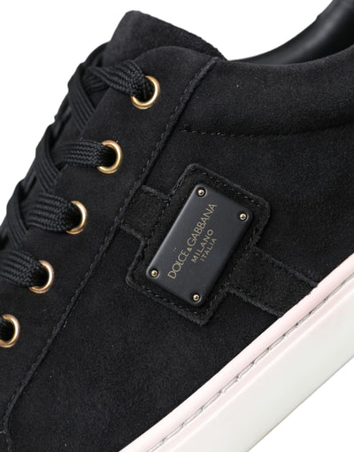 Dolce & Gabbana Schwarz Wildleder Männer Low Top Sneakers Männer Schuhe