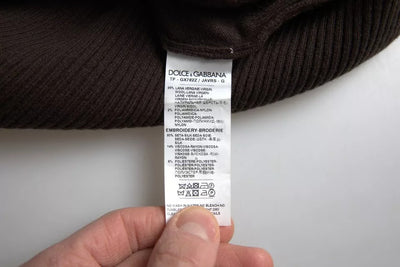 Dolce & Gabbana Braunes Logo-Kragen-T-Shirt mit kurzen Ärmeln für Männer