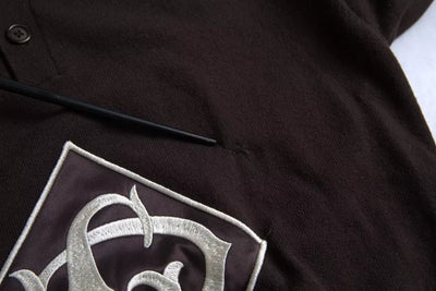 Dolce & Gabbana Braunes Logo-Kragen-T-Shirt mit kurzen Ärmeln für Männer