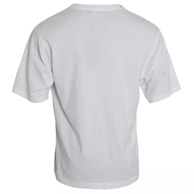 Dolce & Gabbana Weißes Logo Baumwoll-Rundhals-T-Shirt mit kurzen Ärmeln