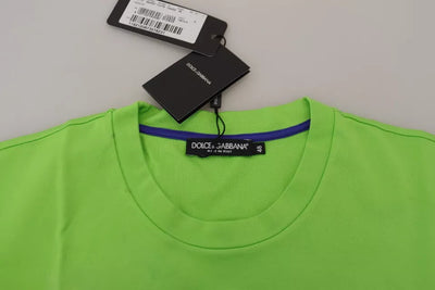 Dolce & Gabbana Grünes Baumwoll-T-Shirt DG CHANNEL Top