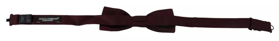 Dolce & Gabbana Bordeaux Seide Verstellbare Hals Männer Fliege