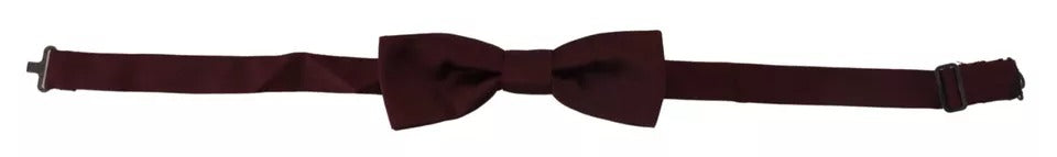 Dolce & Gabbana Bordeaux Seide Verstellbare Hals Männer Fliege