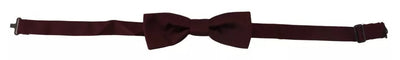 Dolce & Gabbana Bordeaux Seide Verstellbare Hals Männer Fliege