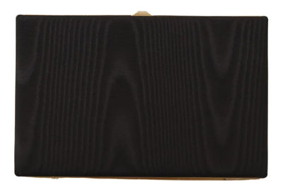 Dolce & Gabbana Schwarz Seide Gold Rahmen Kupplung Abend Party Handtasche
