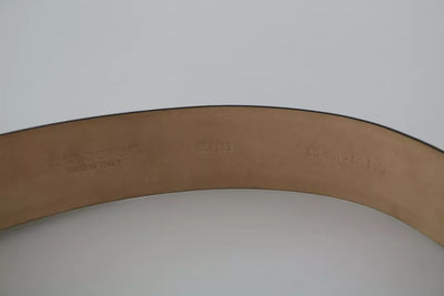 Dolce & Gabbana Schwarzer glänzender Ledergürtel mit Kristall-Logo-Schnalle