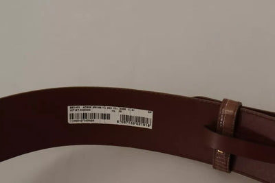 Dolce & Gabbana Brauner breiter Taillengürtel aus Leder mit ovaler Metallschnalle