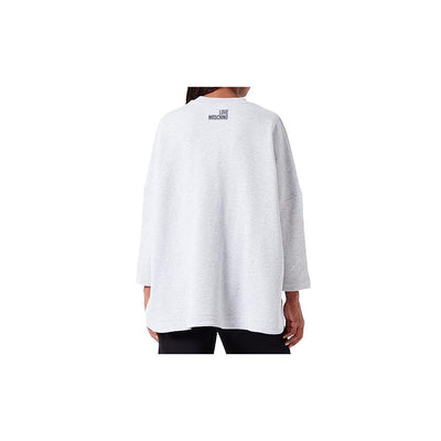 Love Moschino Graues Baumwoll-Sweatshirt für Frauen