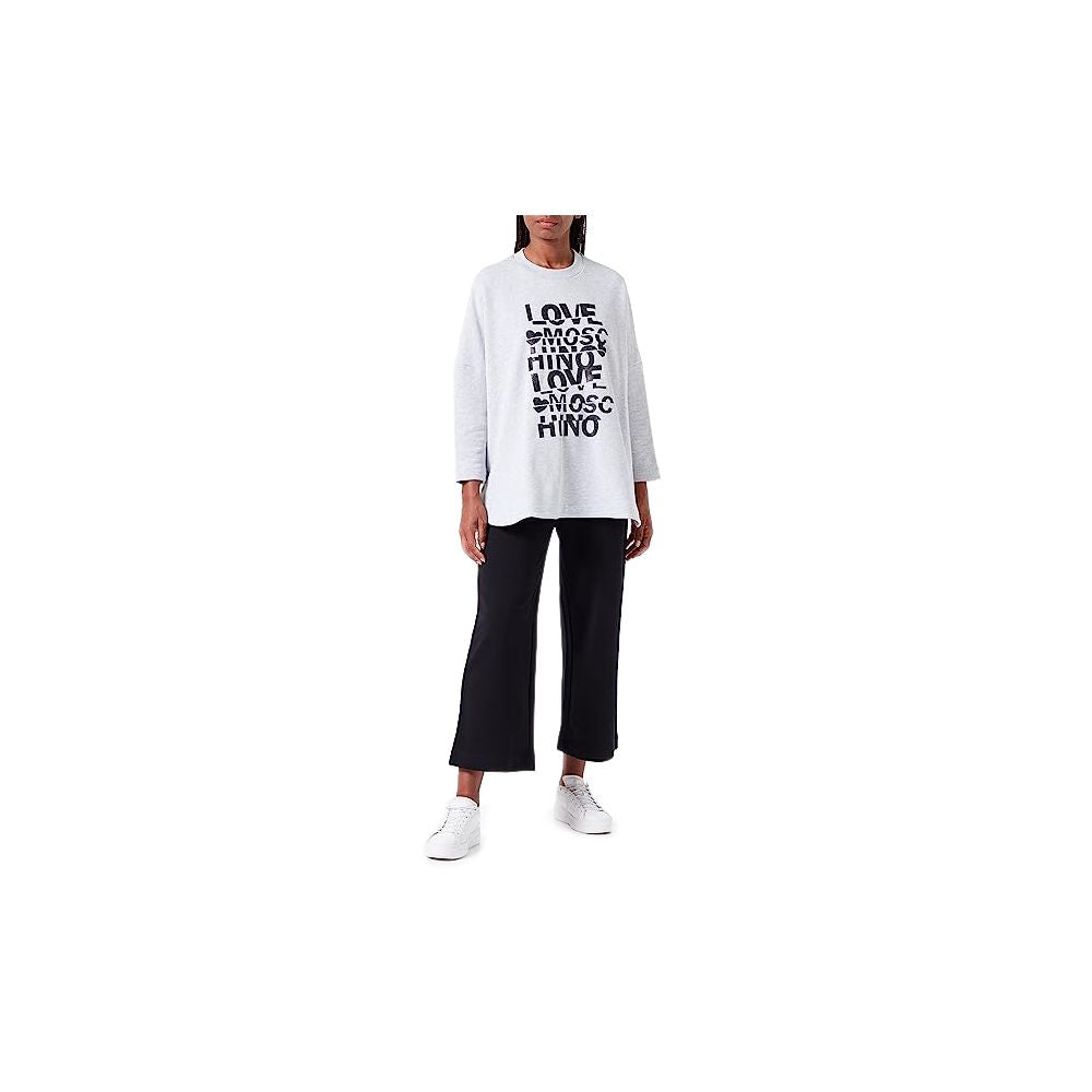 Love Moschino Graues Baumwoll-Sweatshirt für Frauen