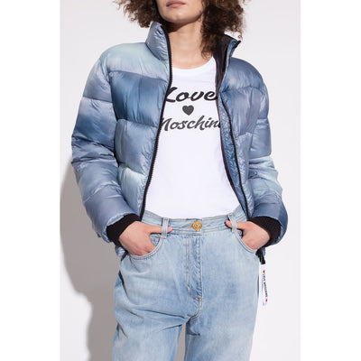 Love Moschino Hellblaue Polyester Damen Jacke