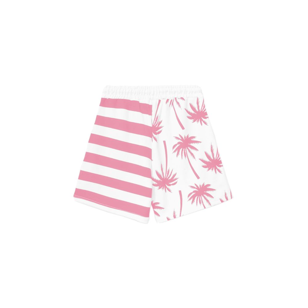 Comme Des Fuckdown Schicke pinke Shorts mit Streifen und Palmenprint und Logo
