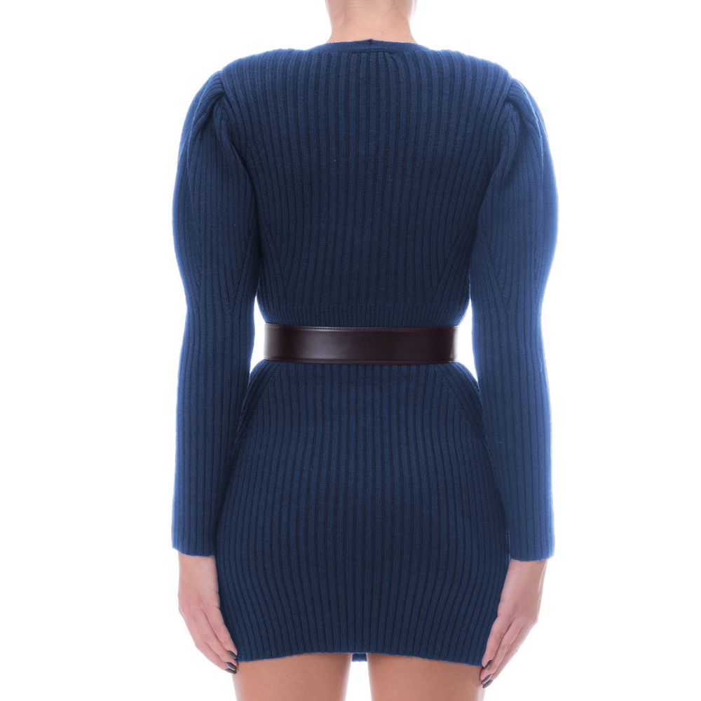 Elisabetta Franchi Blaues Kleid aus Wolle für Frauen