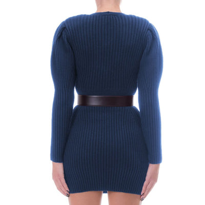 Elisabetta Franchi Blaues Kleid aus Wolle für Frauen