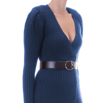 Elisabetta Franchi Blaues Kleid aus Wolle für Frauen