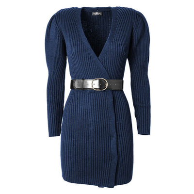Elisabetta Franchi Blaues Kleid aus Wolle für Frauen