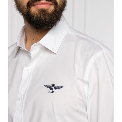 Aeronautica Militare Weißes Baumwollhemd für Männer