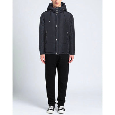 Aquascutum Elegante blaue Jacke mit abnehmbarer Kapuze