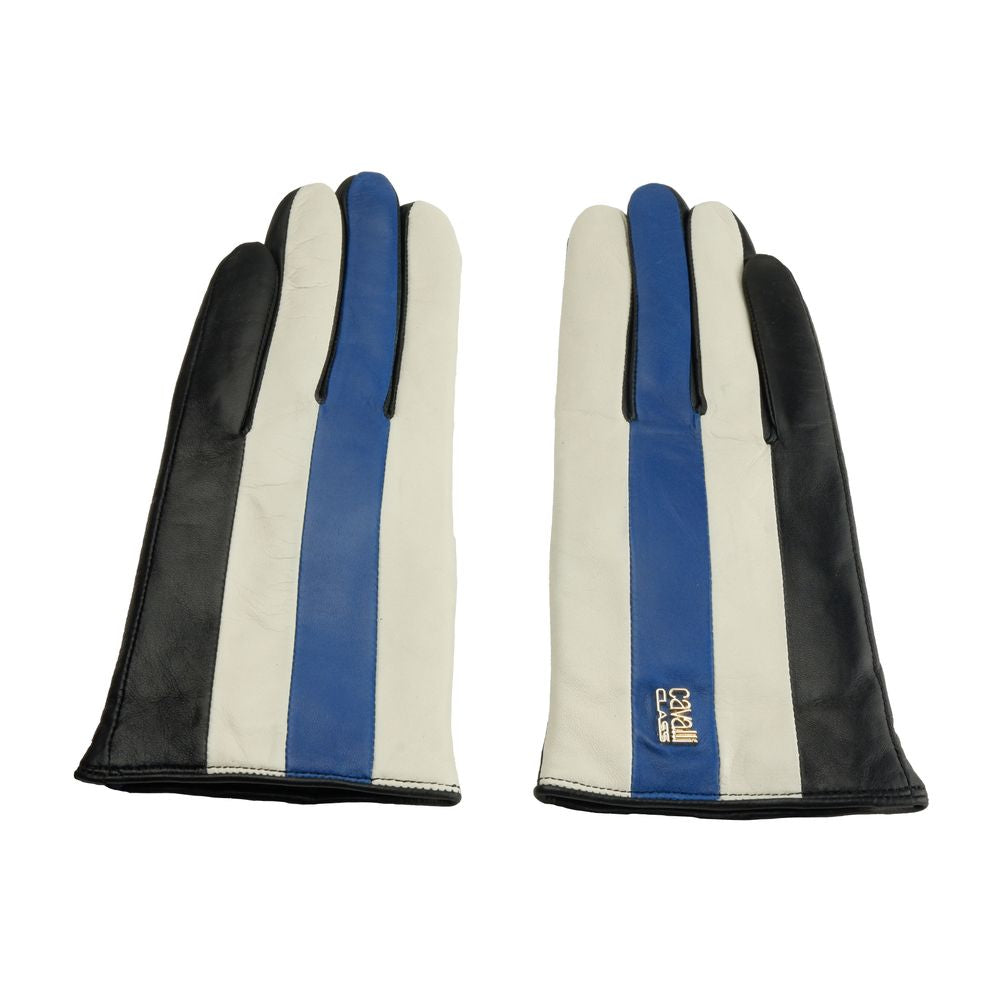 Cavalli Class Blauer Lammfell Damenhandschuh