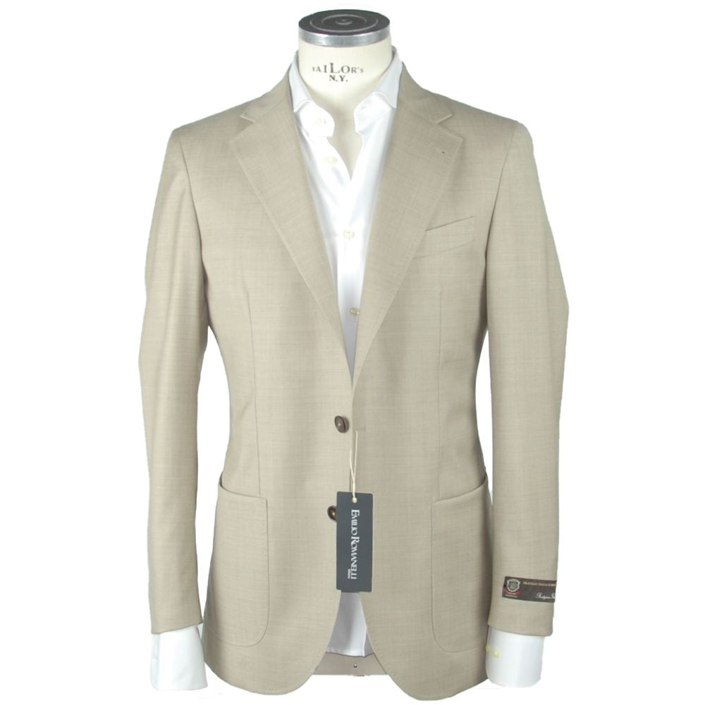 Emilio Romanelli Beige Wollblazer für Männer