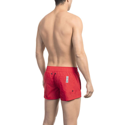 Bikkembergs Rote Polyamid Herren Badeshorts