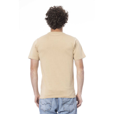 Cavalli Class Beige Baumwolle Männer T-Shirt