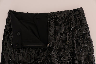 Dolce & Gabbana Schwarze paillettenbesetzte Fashion Shorts