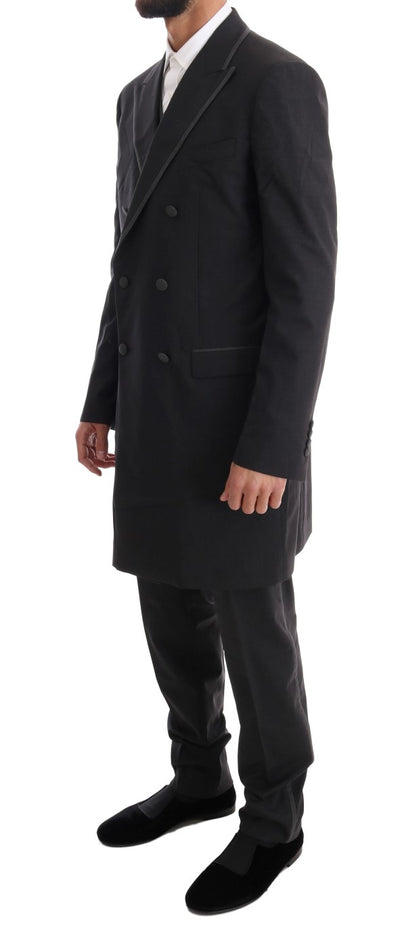 Dolce & Gabbana Grauer Woll-Stretch-3-Stück-Anzug mit zwei Knöpfen
