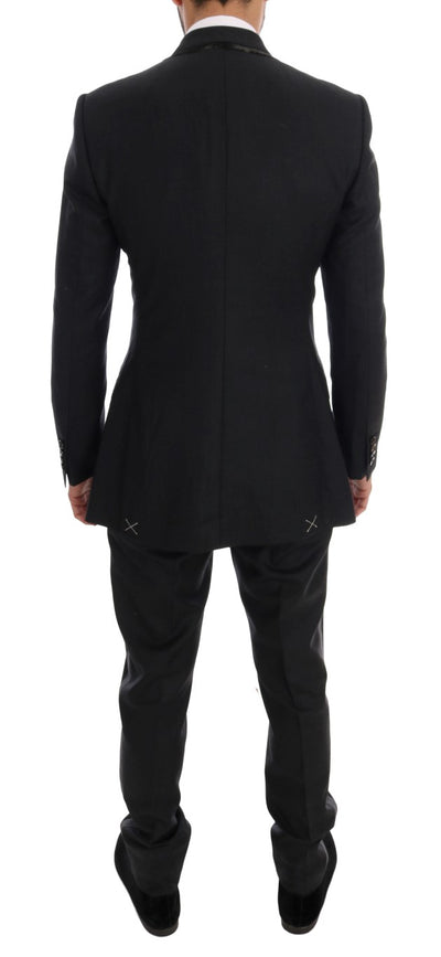 Dolce & Gabbana Grauer doppelreihiger 3-teiliger Anzug aus Wolle