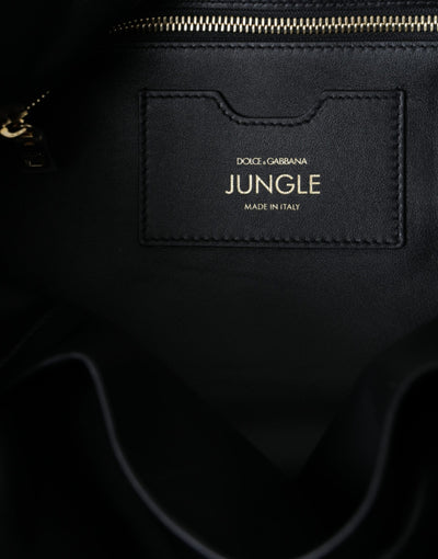 Dolce & Gabbana Schwarze Leder JUNGLE gesteppte Einkaufstasche