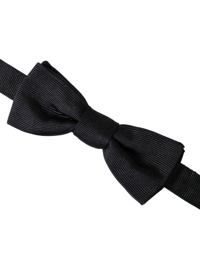 Dolce & Gabbana Schwarze Seide Verstellbare Hals Männer Fliege