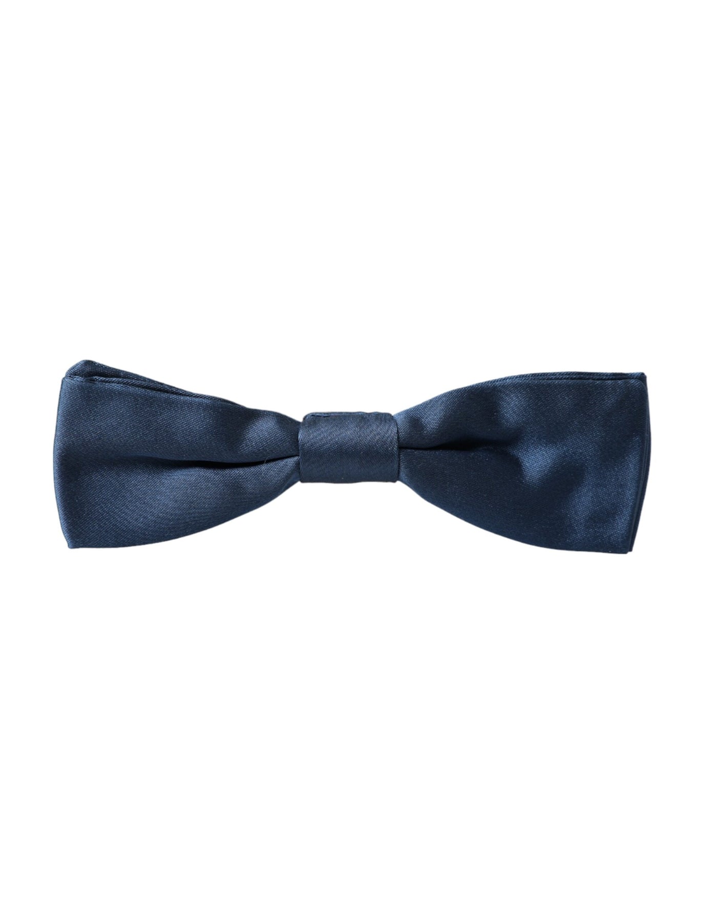 Dolce & Gabbana Blau Satin Seide Verstellbare Hals Männer Fliege