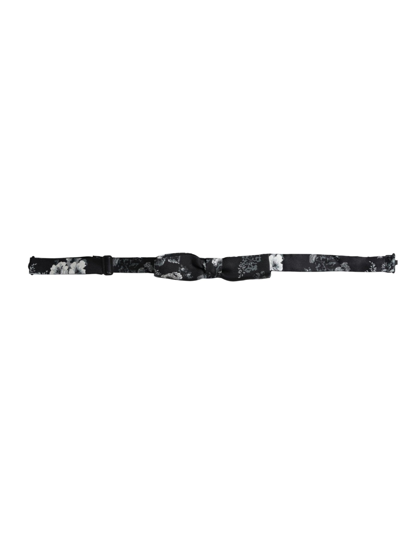 Dolce & Gabbana Schwarze Floral Seide Einstellbare Hals Männer Fliege