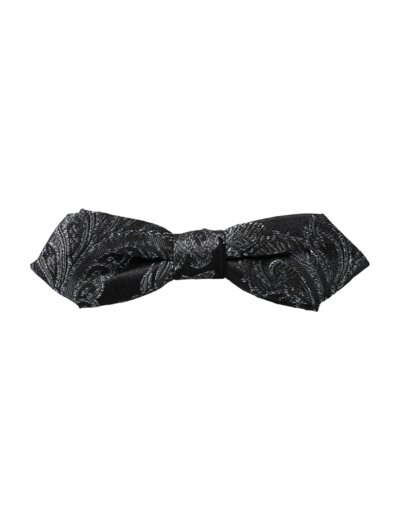 Dolce & Gabbana Schwarze Seiden-Jacquard verstellbare Hals Männer Fliege