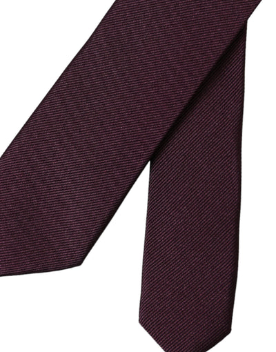 Dolce & Gabbana Bordeaux Solide 100% Seide Verstellbare Herrenkrawatte