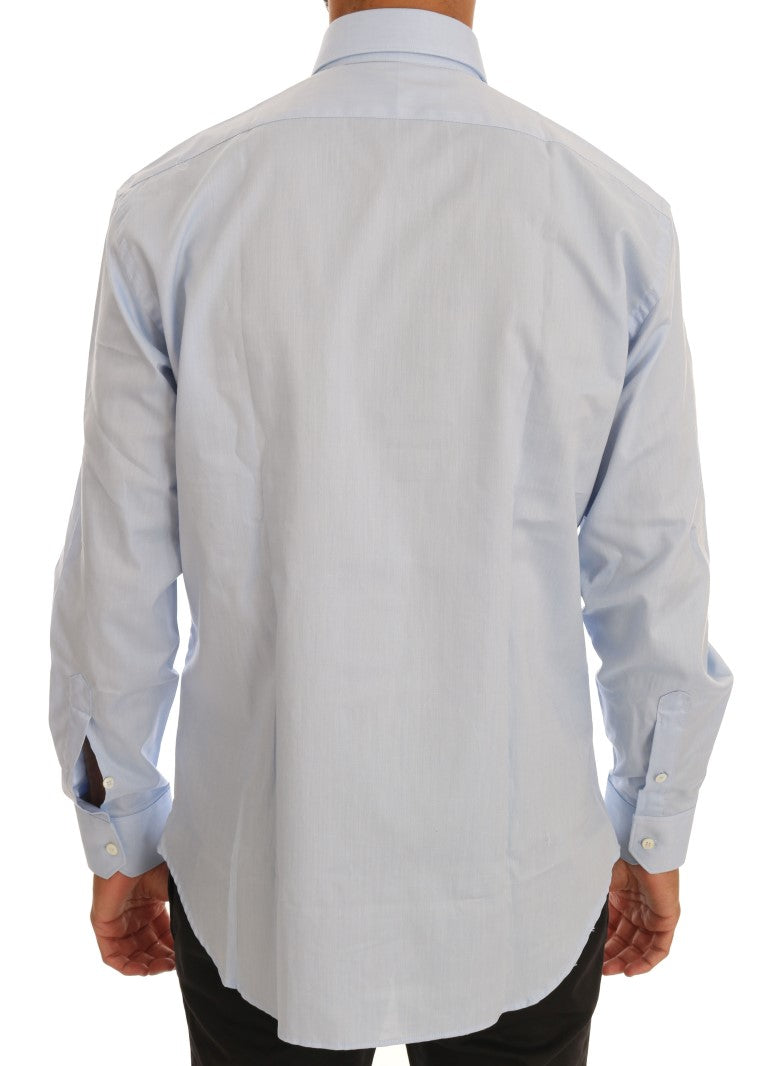 Cavalli Hellblaues Slim Fit Hemd aus Baumwolle