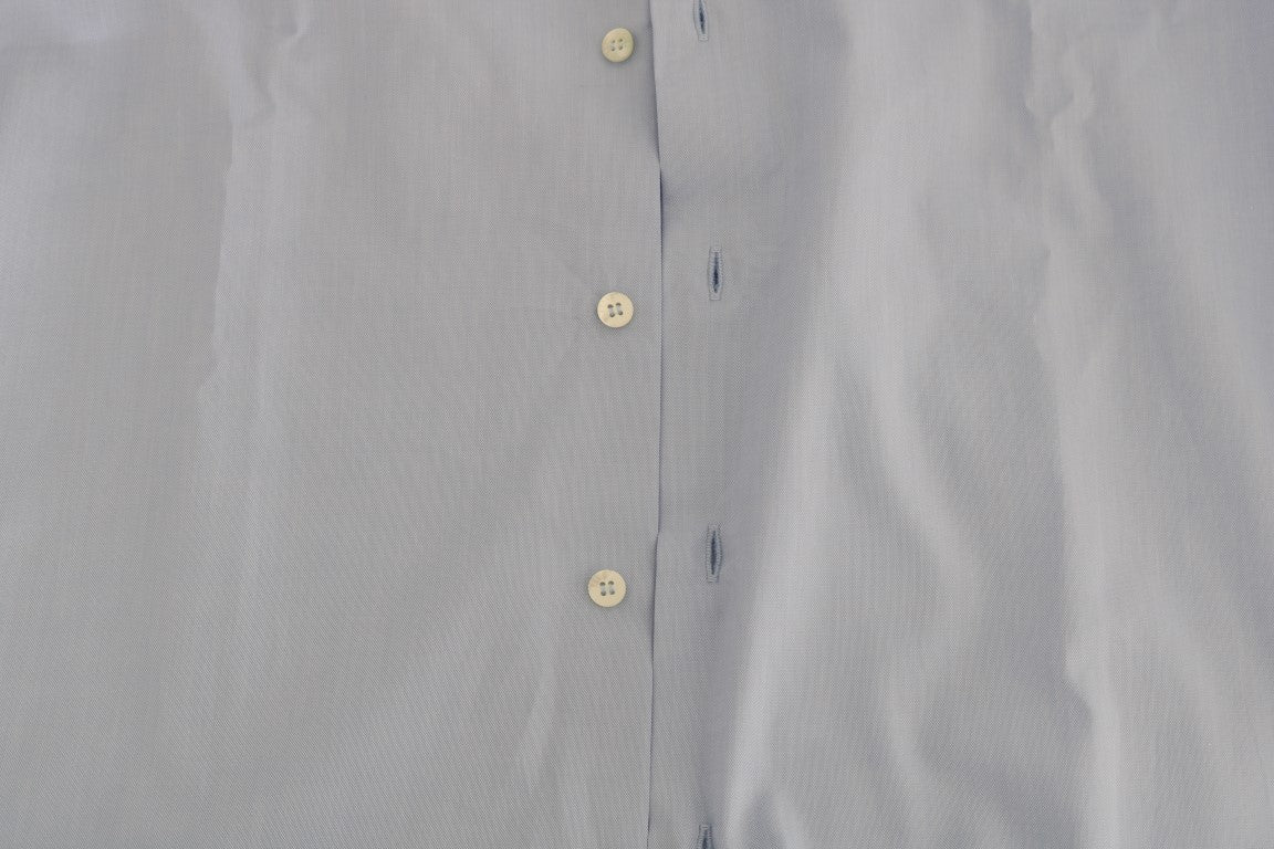 Cavalli Hellblaues Slim Fit Hemd aus Baumwolle