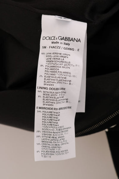 Dolce & Gabbana Schwarzer Crystal Floral Bleistiftrock