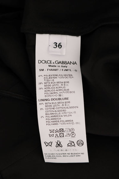Dolce & Gabbana Schwarzer A-Linien-Rock aus geblümter Jacquard-Seide