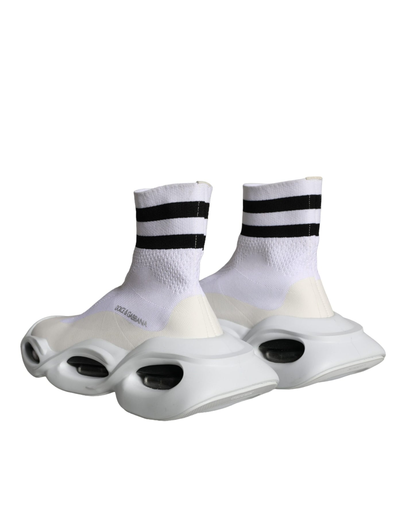 Dolce & Gabbana Weiß Schwarz Slip On Wave Socken Turnschuhe Schuhe